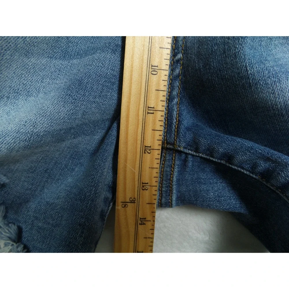 Judy Blue Jean Shorts Womens Size 2XL Blue Denim Cut-Off Hight Rise Stretch